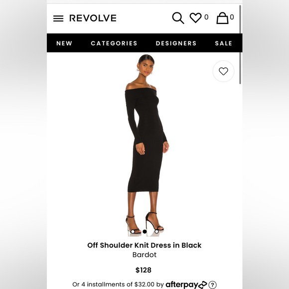 Bardot Off Shoulder Knit Dress in Black - Picture 4 of 6